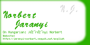 norbert jaranyi business card